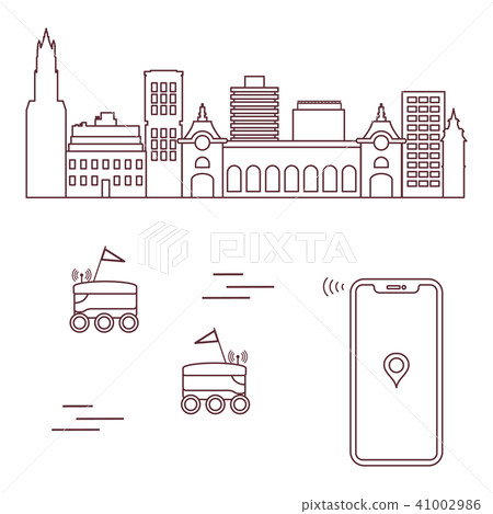 Delivery in the city with a robots Free delivery. Delivery in the city with a robots Free delivery. 41002986