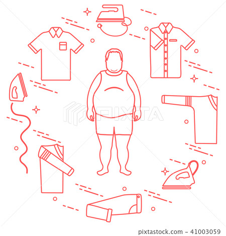 Fat man, irons and different clothes Fat man, irons and different clothes 41003059