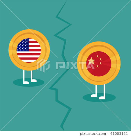 trade war America China tariff business global... - Stock Illustration ...