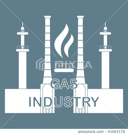 Gas processing plantGas burner with flame. 41003178