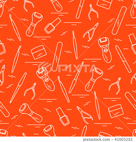 Seamless pattern with variety tools for manicure Seamless pattern with variety tools for manicure 41003281