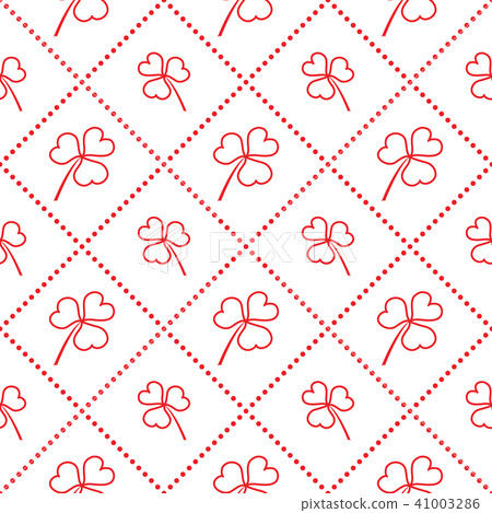 Seamless pattern with clover leaves 41003286