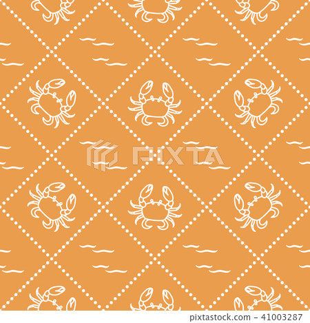 Seamless pattern with crabs and waves Seamless pattern with crabs and waves 41003287