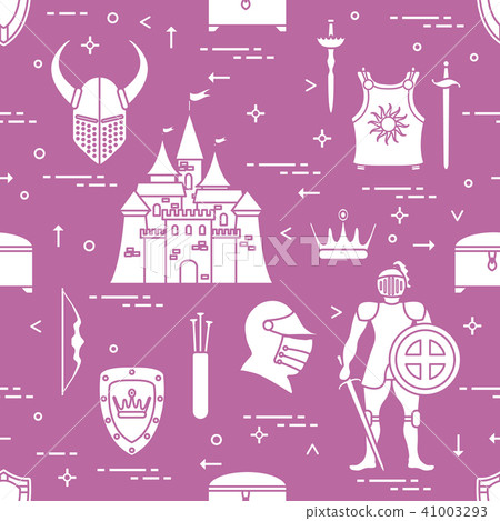 Pattern with knight, shields, swords and other Pattern with knight, shields, swords and other 41003293