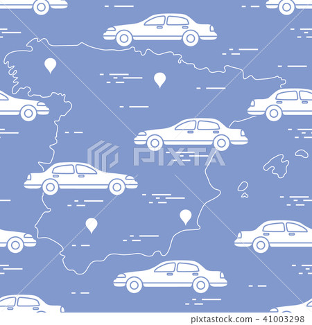 Pattern with cars and map of Spain Travel and Pattern with cars and map of Spain Travel and 41003298
