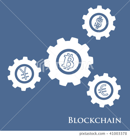 Blockchain digital web money transfer. Gear with 41003378