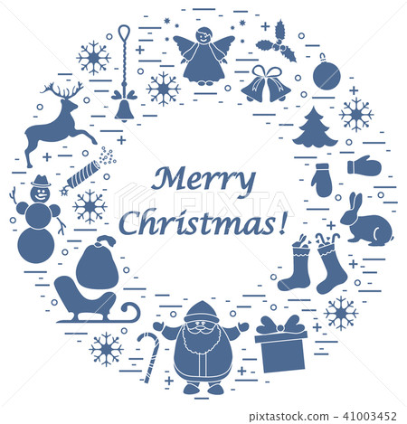 different new year and Christmas symbols arranged different new year and Christmas symbols arranged 41003452