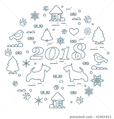 different new year and Christmas symbols arranged different new year and Christmas symbols arranged 41003453