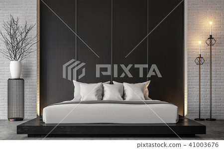 Modern loft bedroom 3d render Modern loft bedroom 3d render 41003676