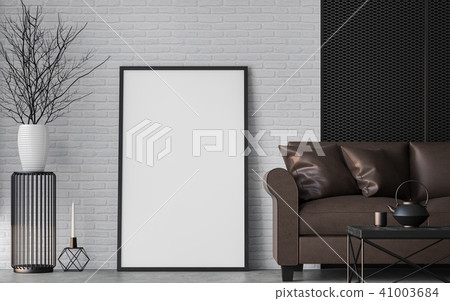 Modern loft living room 3d render Modern loft living room 3d render 41003684