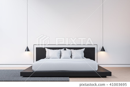 Modern bedroom with black and white 3d render Modern bedroom with black and white 3d render 41003695
