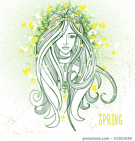 Young girl in spring mood as a symbol of awakening 41003849