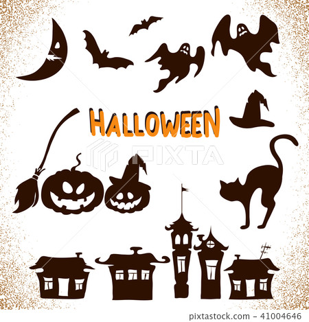 Hand drawn Halloween icons set. Hand drawn Halloween icons set. 41004646