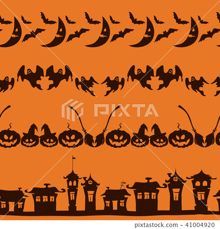Halloween borders set on orange background. 41004920