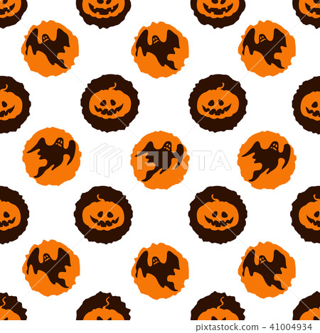 Halloween background with pumpkins and ghosts - Stock Illustration ...