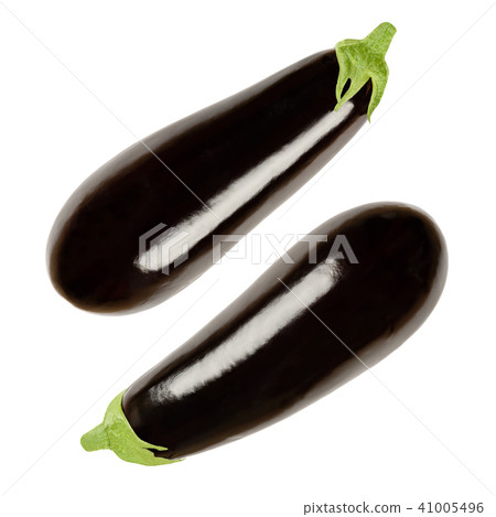 Two eggplants from above, also called aubergine Two eggplants from above, also called aubergine 41005496