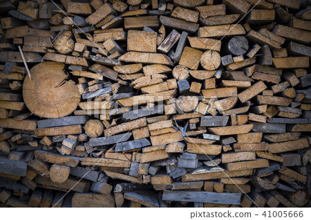 Firewood background. Pile of chopped fire wood. 41005666
