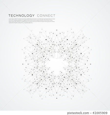 Modern connected background with geometric shapes, lines and dots Modern connected background with geometric shapes, lines and dots 41005909