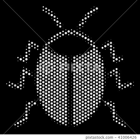 White Halftone Bug Icon - Stock Illustration [41006426] - PIXTA