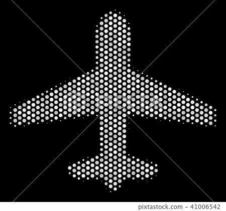 White Pixelated Airplane Icon 41006542