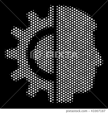 White Halftone Android Robotics Icon White Halftone Android Robotics Icon 41007187