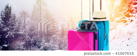 Blue Pink Trunks Suitcases Luggage Travel Things Blue Pink Trunks Suitcases Luggage Travel Things 41007658