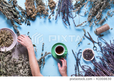 Woman Hands Prepare Dry Herbs Alternative Medicine 41008630