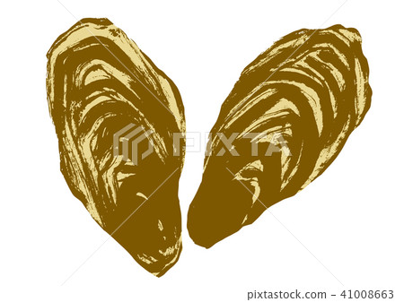 牡蠣柿子水彩畫水墨畫 41008663