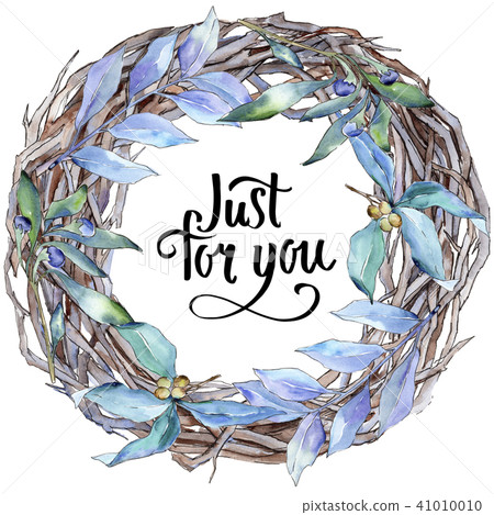 Blue elaeagnus leaf. Leaf plant botanical garden floral foliage. Frame border ornament square. Blue elaeagnus leaf. Leaf plant botanical garden floral foliage. Frame border ornament square. 41010010