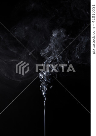 White isolated smoke of smoldering aroma stick White isolated smoke of smoldering aroma stick 41010551