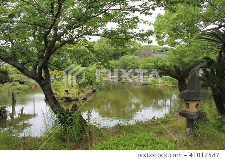 Garden of three pillar shrine Yanagawa Fukuoka kyushu 41012587