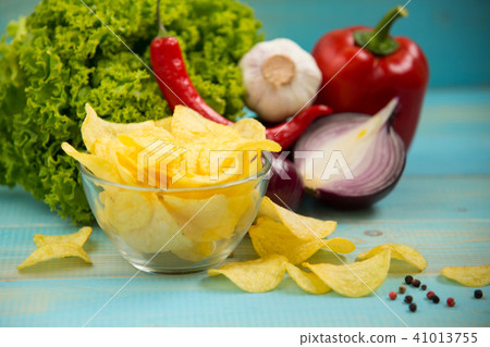 Potato chips homemade Potato chips homemade 41013755