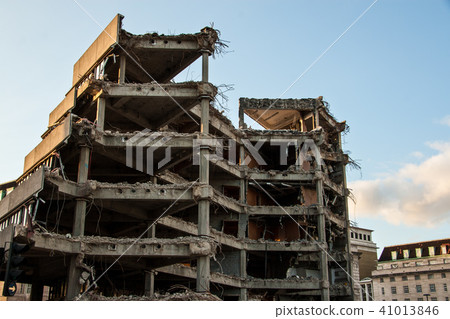 Remains of demolished modern building Remains of demolished modern building 41013846