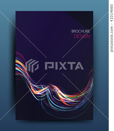 Vector business brochure flyer template or corporate banner design in A4 size.Neon lights on dark Vector business brochure flyer template or corporate banner design in A4 size.Neon lights on dark 41014660