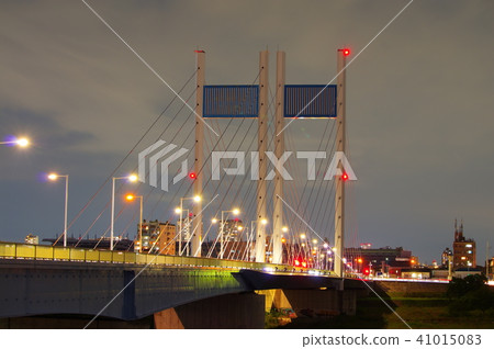 The night bridge overlooking from Inagi city 41015083