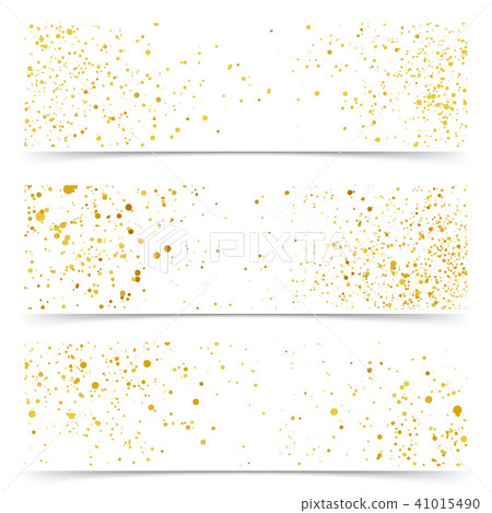 Bright golden confetti particle over white Bright golden confetti particle over white 41015490