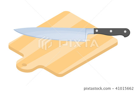 Flat isometric illustration of wood cutting board 41015662