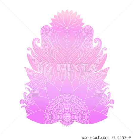 Pink lotus flower isolated vector - Stock Illustration [41015769] - PIXTA