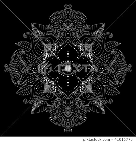Mandala with magic eye inside flower vector Mandala with magic eye inside flower vector 41015773