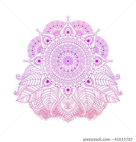 Purple and pink floral mandala vector 41015787