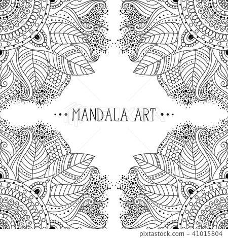 Black and white floral frame Black and white floral frame 41015804