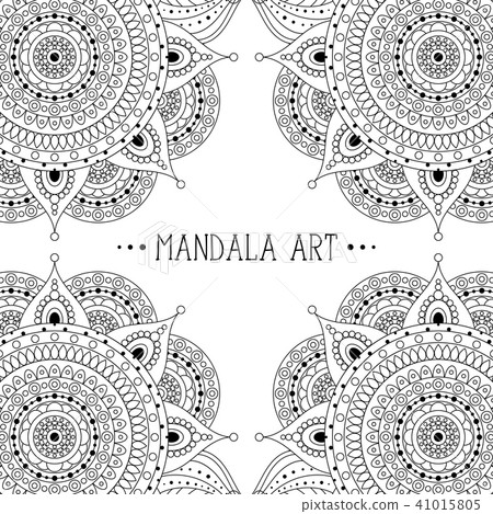 Black and white arabesque frame Black and white arabesque frame 41015805
