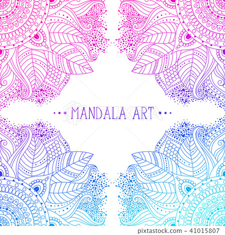 Frame with floral mandalas Frame with floral mandalas 41015807