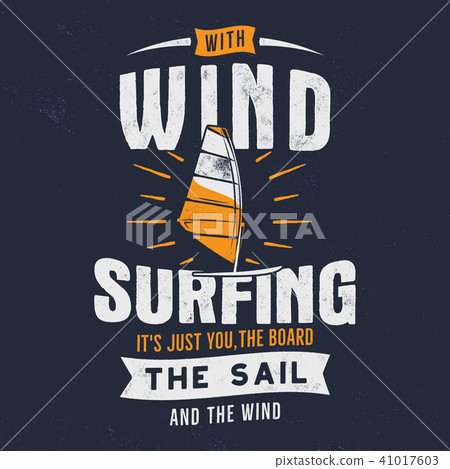 Vintage hand drawn windsurfing, kitesurfing tee graphic design. Summer travel t shirt. poster Vintage hand drawn windsurfing, kitesurfing tee graphic design. Summer travel t shirt. poster 41017603