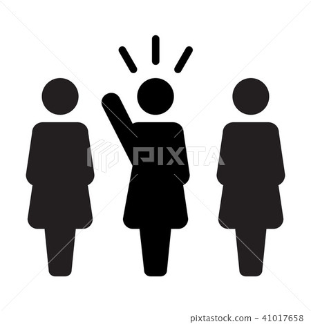 Leadership Icon vector female public speaker sign Leadership Icon vector female public speaker sign 41017658