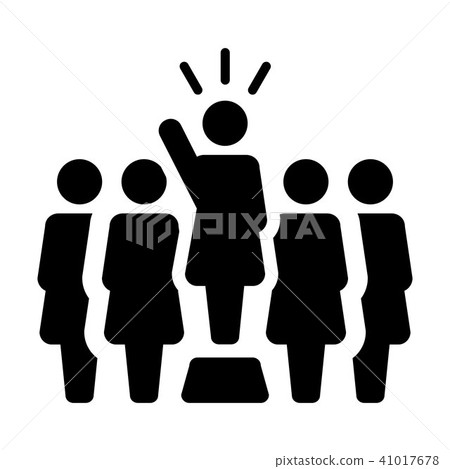 Leadership Icon vector female public speaker sign 41017678