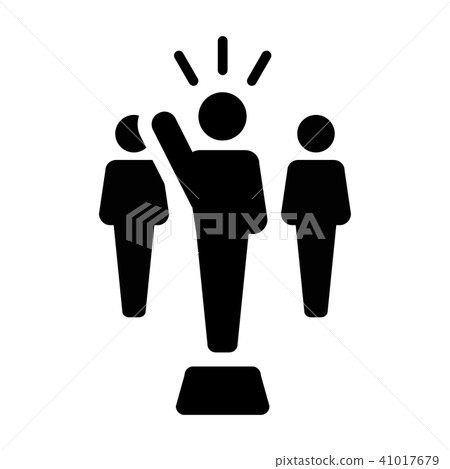 Leadership Icon vector male public speaker sign - Stock Illustration ...