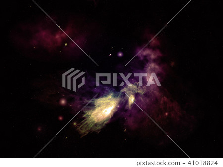Star field in space and a nebulae. 3D rendering 41018824