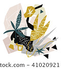Abstract floral elements paper collage.Vector illustration hand drawn. 41020921