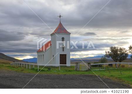 Small wooden rural Church in Iceland 41021190